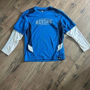 Adidas Blue Training Shirt with White Sleeves